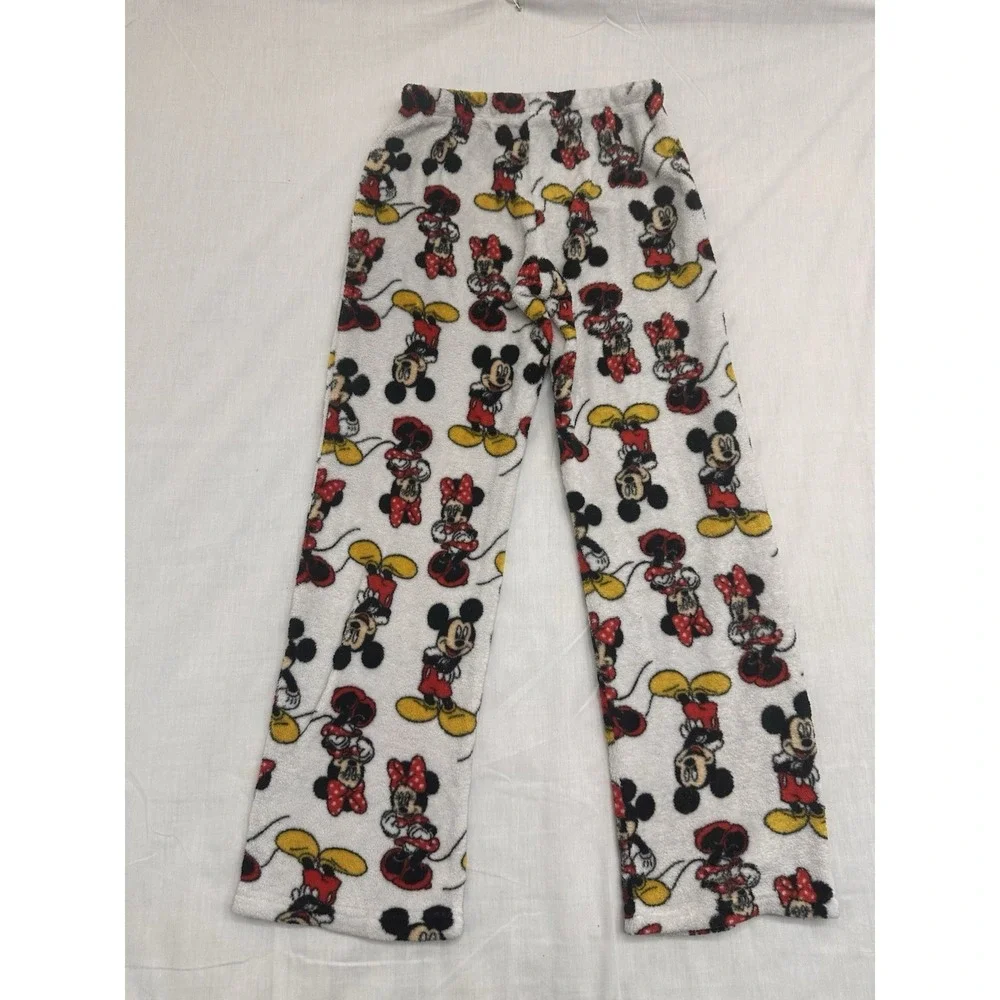 Disney Minnie Mouse Pajama Pants Woman's Size S White Lounge Sleep‎
